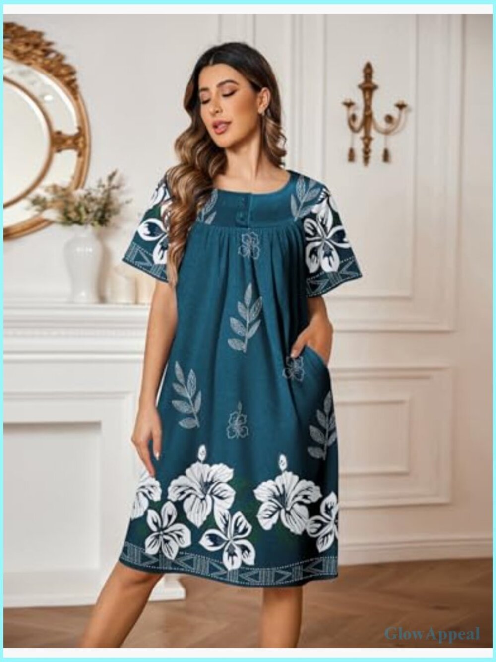 Moo Moos For Women Button House Dress With Pocket Mumu S-3xl View 4